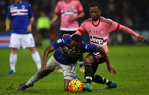 patrice evra,jogador,carlos carbonero,juventus,equipa,sampdoria,serie a 2015/16,serie a