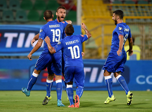 Daniele De Rossi, Leonardo Bonucci, Itália, Antonio Candreva, Marco Verratti Daniele De Rossi, Leonardo Bonucci, Itália, Antonio Candreva, Marco Verratti