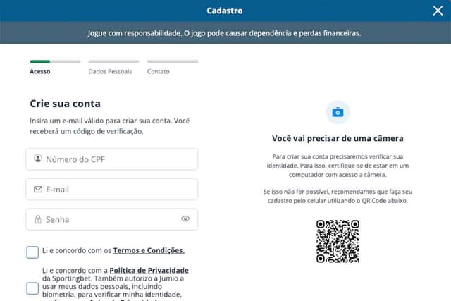 pagina de cadastro sportingbet