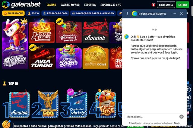 galera bet pagina chat ao vivo