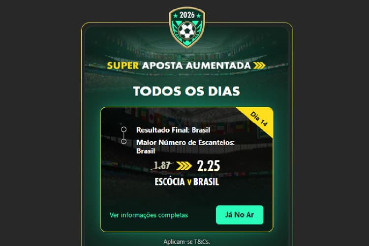 Escócia x Brasil: bet365 anuncia Super Odd Aumentada especial para o jogo