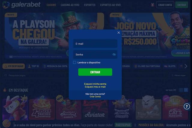 galera bet pagina login