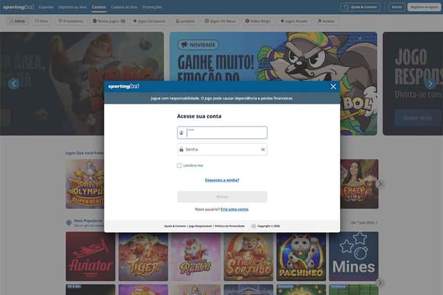 pagina de login sportingbet