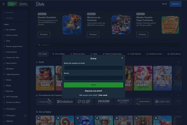 login cassino stake