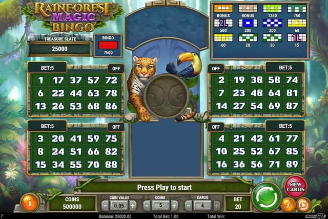 tela rainforest magic bingo