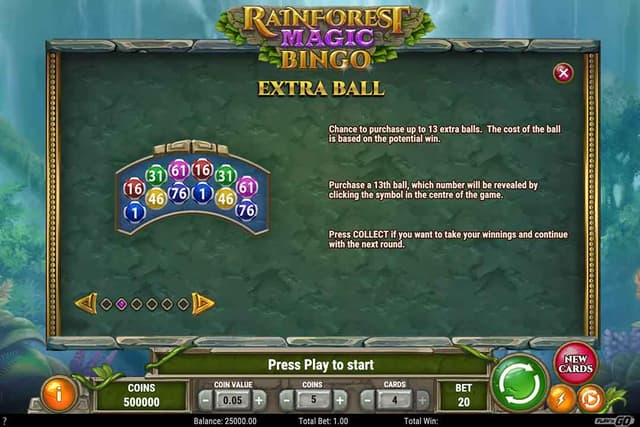 informaçoes de como jogar rainforest magic bingo tela 2