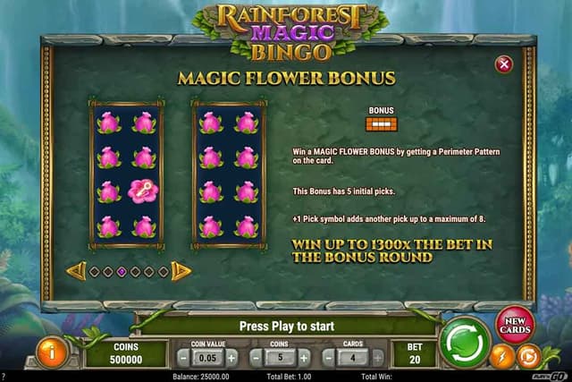 informaçoes de como jogar rainforest magic bingo tela 3