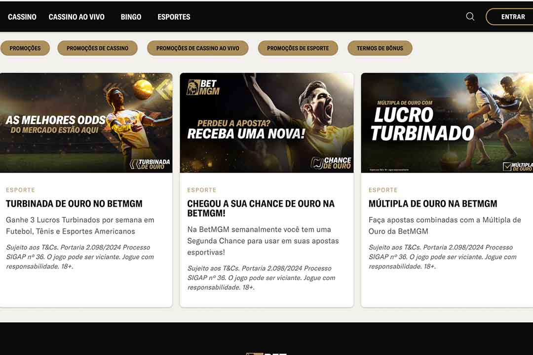 Promoções disponíveis na BetMGM para utilizadores cadastrados na casa de apostas - screenshot de 25 de agosto de 2026.