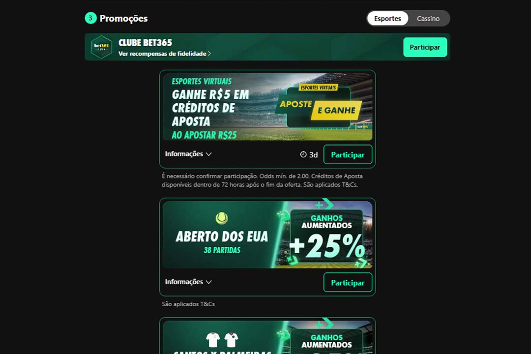 Promoções disponíveis na bet365 hoje [setembro 2026]
