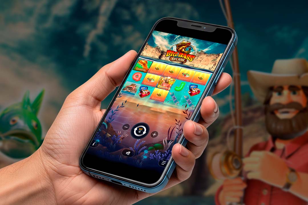 tela de um celular com o jogo big bass splash