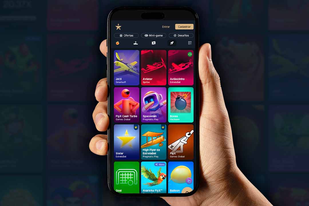 pagina dos crash games na tela do celular