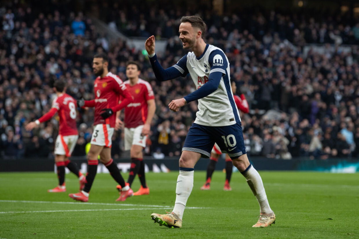 Maddison marca, Tottenham aumenta presso no United e respira na Premier League