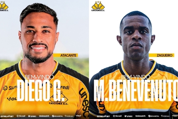 Cricima anuncia contrataes de Diego Gonalves e Marcelo Benevenuto