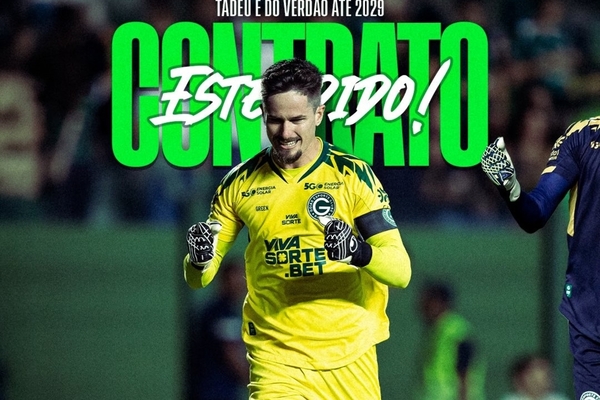 Tadeu renova com o Gois at 2029 e completar uma dcada no clube