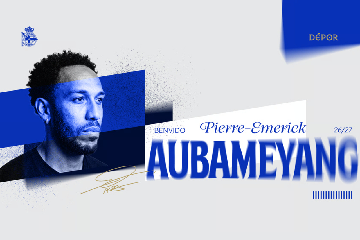 Pierre-emerick Aubameyang sela retorno ao futebol espanhol e reforça o Deportivo
