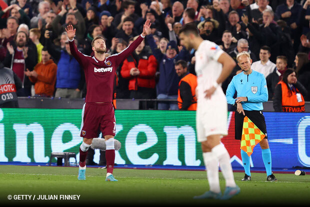 Com gol ucraniano, West Ham vence na prorrogao e despacha Sevilla da Liga Europa